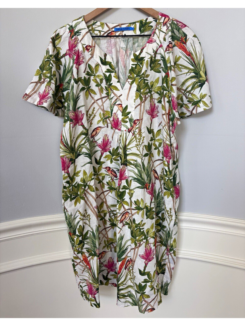 J. McLaughlin Everglade Print V-Neck Resortwear Dress XL